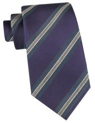 Klasyczny Krawat Klubowy - Alties - Fiolet w Prążek. Krawaty i muchy Alties, bez wzorów, z tkaniny, eleganckie. Za 49.00 zł.