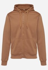 Jasnobrązowa Bluza Mentasius. Brązowe bluzy męskie Born2be, l, bez wzorów, bez ramiączek, bez kaptura. Za 54.99 zł.