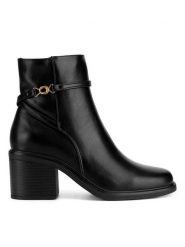 Clara Barson Botki WYL4017-1 Czarny. Czarne botki damskie Clara Barson, bez wzorów, ze skóry, bez obcasa, na słupku, bez zapięcia. Za 179.99 zł.
