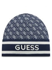 Guess Czapka W4BZ21 Z3JD2 Granatowy. Niebieskie czapki damskie Guess, na zimę, z aplikacjami, z materiału. Za 179.99 zł.