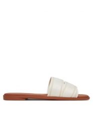 Tommy Hilfiger Klapki Webbing Mule FW0FW08421 Biały. Białe klapki damskie Tommy Hilfiger, bez wzorów, z materiału, bez obcasa, bez zapięcia. Za 289.99 zł.
