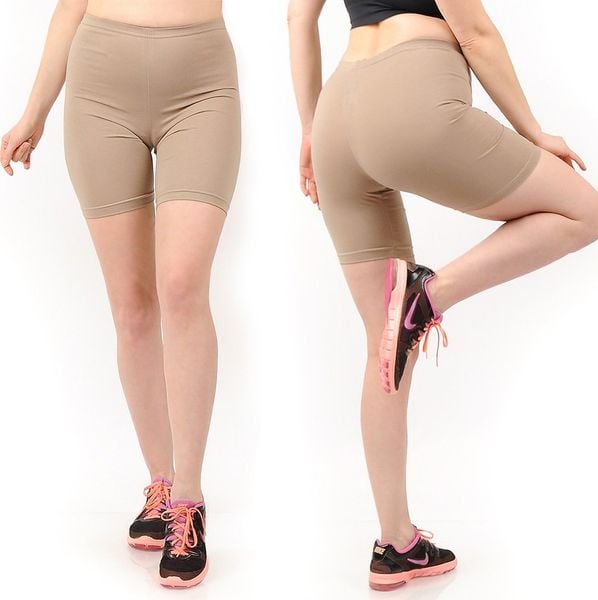 Legginsy damskie 1/2 Kolarki Krótkie Spodenki Beżowe M. Brązowe legginsy damskie LAEMI, bez wzorów. Za 25.99 zł.