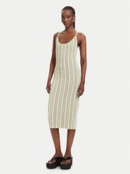 Fracomina Sukienka dzianinowa FS26SD5005K414F8 Żółty jasny Slim Fit. Żółte sukienki damskie Fracomina, xs, bez wzorów, z dzianiny, bez kołnierzyka, bez ramiączek. Za 539.99 zł.