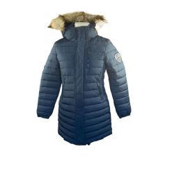 Parka damska z kapturem Superdry Fuji. Niebieskie parki damskie Superdry, bez wzorów, z puchu, z kapturem. Za 593.00 zł.