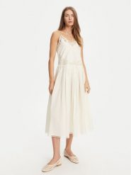 TWINSET Sukienka letnia 251TT2160 Écru Regular Fit. Sukienki damskie Twinset, na lato, bez wzorów, z bawełny, bez kołnierzyka, bez ramiączek. Za 739.99 zł.