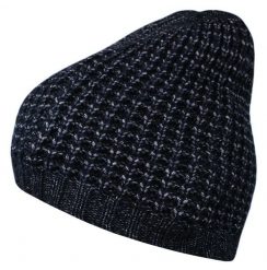 Granatowa Jesienno-Zimowa Męska Czapka, Ciepła - Pako Jeans- Melanż, Robiona na Drutach. Niebieskie czapki męskie Pako Jeans, na zimę, bez wzorów, z jeansu. Za 24.90 zł.