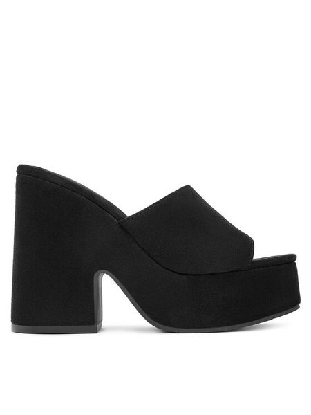 DeeZee Klapki E8341-1 Czarny. Czarne klapki damskie DeeZee, bez wzorów, z materiału, bez obcasa, bez zapięcia. Za 97.99 zł.