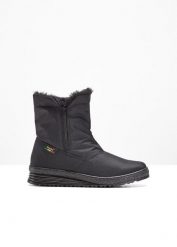 Kozaki zimowe. Czarne buty zimowe męskie bonprix, na zimę, bez wzorów, bez obcasa, bez zapięcia. Za 239.99 zł.