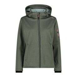 Damska kurtka turystyczna z kapturem CMP. Brązowe kurtki sportowe damskie CMP, bez wzorów, z softshellu, bez ramiączek, z kapturem, trekkingowe. Za 367.00 zł.