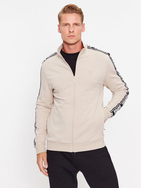 Guess Bluza Z2YQ12 K6ZS1 Écru Regular Fit. Białe bluzy męskie Guess, l, z aplikacjami, z bawełny, bez ramiączek, bez kaptura. Za 318.99 zł.