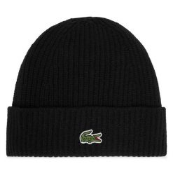 Czapka Lacoste. Czarne czapki męskie Lacoste, na zimę, bez wzorów. Za 269.99 zł.