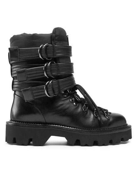 Rage Age Trzewiki 11-04-000215 Czarny. Czarne botki damskie Rage Age, bez wzorów, ze skóry, bez obcasa, na płaskiej podeszwie, bez zapięcia. Za 639.99 zł.