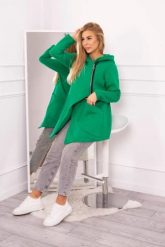 Bluza ocieplana z asymetrycznym suwakiem jasno zielona. Zielone bluzy damskie KESI, l, bez wzorów, z bawełny, bez ramiączek, bez kaptura. Za 238.37 zł.