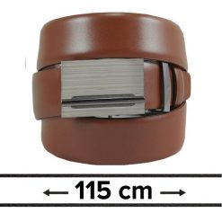 Pasek Brązowy do Spodni 115 cm, Automatyczna Klamra, Skórzany, Elegancki -VICTORIO. Brązowe paski męskie Victorio, ze skóry, eleganckie. Za 99.00 zł.