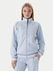 Guess Bluza V5YQ03 KB212 Błękitny Regular Fit. Niebieskie bluzy damskie Guess, m, z aplikacjami, z syntetyku, bez ramiączek, bez kaptura. Za 439.99 zł.