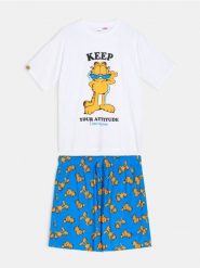 Bawełniana piżama dwuczęściowa Garfield - wielobarwny. Piżamy męskie Sinsay, l, bez wzorów, z bawełny, bez kołnierzyka, bez ramiączek. Za 45.99 zł.