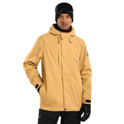 Kurtka snowboardowa męska W4 Graupel. Brązowe kurtki męskie SIROKO, m, bez wzorów, bez kaptura. W wyprzedaży za 425.00 zł.