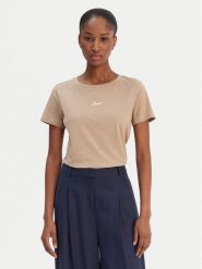 BOSS T-Shirt Elove 50554696 Brązowy Regular Fit. Brązowe t-shirty damskie Boss, xs, bez wzorów, z bawełny, bez kołnierzyka, bez ramiączek. Za 229.99 zł.