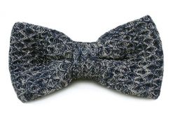 Ciemnogranatowa Mucha Męska - ALTIES - Melanż, Dziergana, Bez Poszetki. Niebieskie krawaty i muchy Alties, bez wzorów, dziergany, eleganckie. Za 54.00 zł.