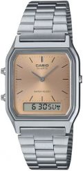 Zegarek męski Casio AQ-230A-4AMQYES srebrny. Szare zegarki męskie Casio, bez wzorów, srebrne. Za 361.58 zł.