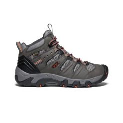 KEEN Buty trekkingowe męskie Koven Mid Wp magnet/fired brick r.46. Czerwone trekkingi męskie Keen, z gumy, bez zapięcia. Za 291.80 zł.
