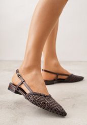 Brązowe Sandały z Plecioną Cholewką Triscan. Brązowe sandały damskie Renee, bez wzorów, bez obcasa, na płaskiej podeszwie, bez zapięcia. Za 129.99 zł.