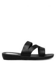 JENNY Klapki WFA2743-1 Czarny. Czarne klapki damskie Jenny, bez wzorów, z syntetyku, bez obcasa, bez zapięcia. Za 39.99 zł.