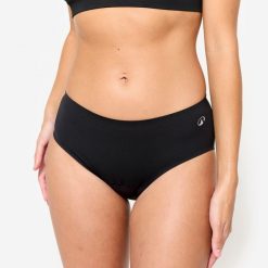 Majtki menstruacyjne. Czarne majtki damskie Decathlon, z elastanu. Za 69.99 zł.