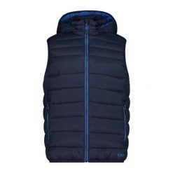 Kurtka bez rękawów z kapturem CMP Snaps. Niebieskie kurtki sportowe męskie CMP, m, bez wzorów, z puchu, z kapturem, narciarskie. Za 389.45 zł.