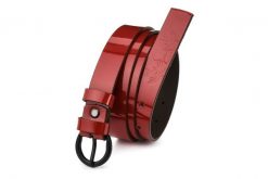 Beltimore skórzany damski pasek czarny 2,5 cm czerwony A63 : Kolory - czerwony, Rozmiar pasków - r.80-95 cm. Czarne paski damskie bez wzorów. Za 47.90 zł.