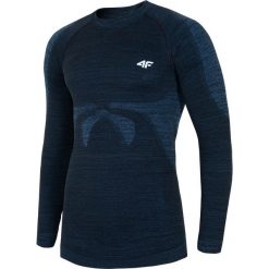 Bielizna bezszwowa męska (góra) BIMB200G - niebieski melanż. Niebieskia bielizna sportowa męska 4F, m, bez wzorów, z materiału. W wyprzedaży za 59.99 zł.