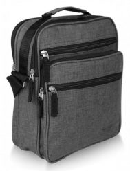 Torebka, Ciemnoszara Listonoszka Zapinana na Zamek z Paskiem - Pako Jeans. Szare torby na ramię męskie Pako Jeans, z jeansu, na ramię, małe. Za 59.00 zł.