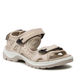 Sandały ECCO. Brązowe sandały damskie ecco, bez wzorów, bez obcasa, na płaskiej podeszwie, bez zapięcia. Za 499.99 zł.