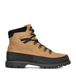 Trzewiki Lasocki. Brązowe botki męskie Lasocki, bez wzorów, bez obcasa, bez zapięcia. Za 199.99 zł.