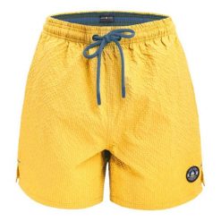 Luźne Spodenki Kąpielowe (Plażowe) - PAKO JEANS - Żółte. Żółte kąpielówki męskie Pako Jeans, l, bez wzorów, z jeansu. Za 107.00 zł.