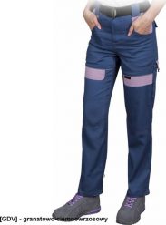 R.E.I.S. CORTON-L-T - Damskie spodnie ochronne do pasa CORTON, tkane 100% bawełna 260 g/m2 6 kieszeni elementy odlaskowe - granatowo-ciemnowrzosowy 56. Brązowe spodnie dresowe damskie R.E.I.S., bez wzorów, z bawełny, sportowe. Za 114.90 zł.
