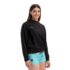 Koszulka Jobe Rashguard unisex z długim rękawem luźna czarna r. L. Czarne bluzki damskie JOBE, l, bez wzorów, sportowe, bez kołnierzyka, bez ramiączek. Za 199.00 zł.