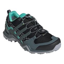 Buty sportowe Adidas Terrex Swift R2 Gore-Tex czarne damskie. Czarne obuwie trekkingowe damskie Adidas, z gore-texu, bez zapięcia. Za 638.30 zł.