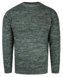 Męski Sweter Dziergany (Knit) - Brave Soul - Ciemnozielony Melanż. Zielone swetry męskie Brave Soul, m, bez wzorów, dziergany, bez kołnierzyka, bez ramiączek. Za 119.00 zł.