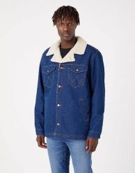 WRANGLER WRANGE SHERPA JACKET MĘSKA KURTKA JEANSOWA RETRO BLUE W445AR071 112324494. Niebieskie kurtki męskie Wrangler, m, bez wzorów, z jeansu, retro, bez kaptura. Za 419.99 zł.