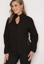 Czarna Bluza na Suwak o Prostym Kroju ze Stójką i Kieszeniami Esamira. Czarne bluzy damskie Born2be, l, bez wzorów, z jeansu, eleganckie, bez ramiączek, bez kaptura. Za 54.99 zł.