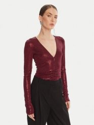 Patrizia Pepe Body 8M1735 J276 Bordowy Regular Fit. Czerwone body Patrizia Pepe, bez wzorów, z syntetyku. Za 1,019.00 zł.