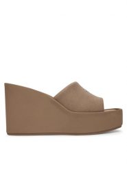 Calvin Klein Klapki Wedge 70 Sndl Canv Mg HW0HW03134 Beżowy. Brązowe klapki damskie Calvin Klein, bez wzorów, z materiału, bez obcasa, bez zapięcia. Za 409.99 zł.