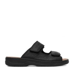 Klapki Rieker. Czarne klapki męskie Rieker, bez wzorów, bez zapięcia. Za 349.99 zł.