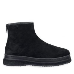 Botki Gant. Czarne botki męskie GANT, bez wzorów, bez obcasa, bez zapięcia. Za 539.99 zł.