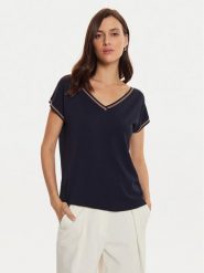 Tatuum Bluzka Sora T2417.052B Granatowy Regular Fit. Niebieskie bluzki damskie Tatuum, s, bez wzorów, z wiskozy, bez kołnierzyka, bez ramiączek. Za 169.99 zł.