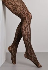 Brązowe Eleganckie Rajstopy z Koronki Hanilira. Brązowe rajstopy i pończochy Born2be, bez wzorów, z koronki. Za 39.99 zł.