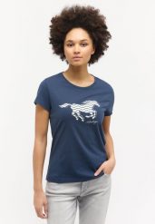 DAMSKA KOSZULKA MUSTANG LOGO T-shirty Loa Spellbound 1015161 5429. Białe bluzki damskie Mustang, l, bez wzorów, z bawełny, eleganckie, bez kołnierzyka, bez ramiączek. Za 69.99 zł.