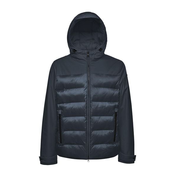 Kurtka GEOX M SAPIENZA Niebieski. Niebieskie kurtki męskie Geox, m, bez wzorów, z puchu, bez kaptura. Za 609.99 zł.