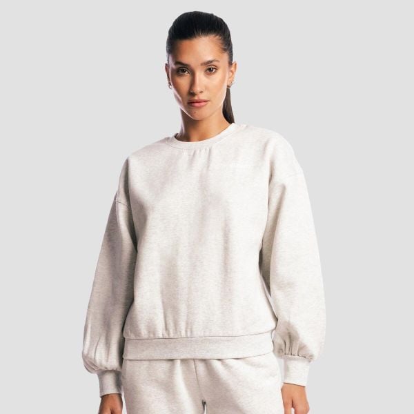 Bluza damska fitness oversize Base. Szare bluzy damskie GYMBEAM, m, bez wzorów, z bawełny, bez ramiączek, bez kaptura. Za 123.90 zł.